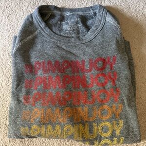 Women's Gray Graphic Pullover Sweatshirt with Red & Yellow #PIMPINJOY Print